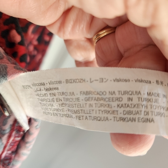 Zara TRF Collection Cropped Blouse Red Leopard Print Size Large - Picture 5 of 7